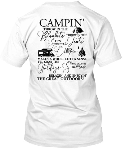 A black t-shirt with the shopify logo