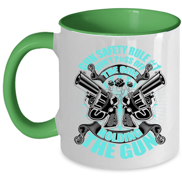 Funny Gift For Gunner Coffee Mug, The Girl Holding The Gun Accent Mug