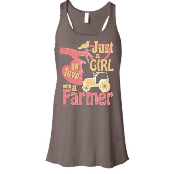 Just A Girl T Shirt, In Love With A Farmer T Shirt, Cool T Shirt