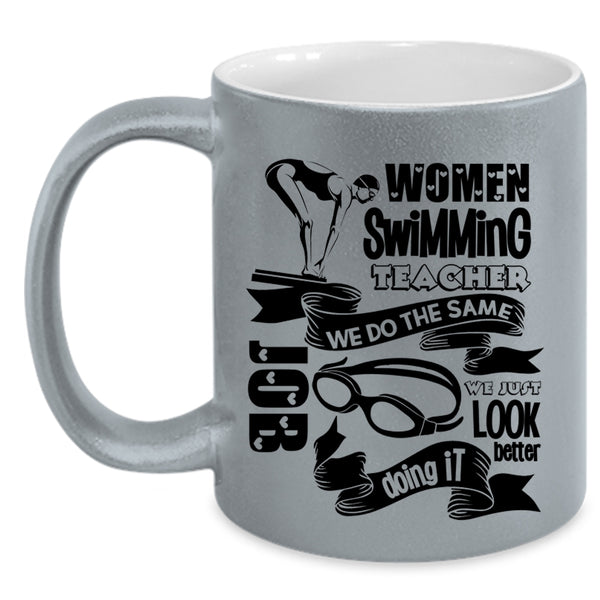 Cute Gift For Swimming Teacher Coffee Mug, Women Swimming Teacher Accent Mug