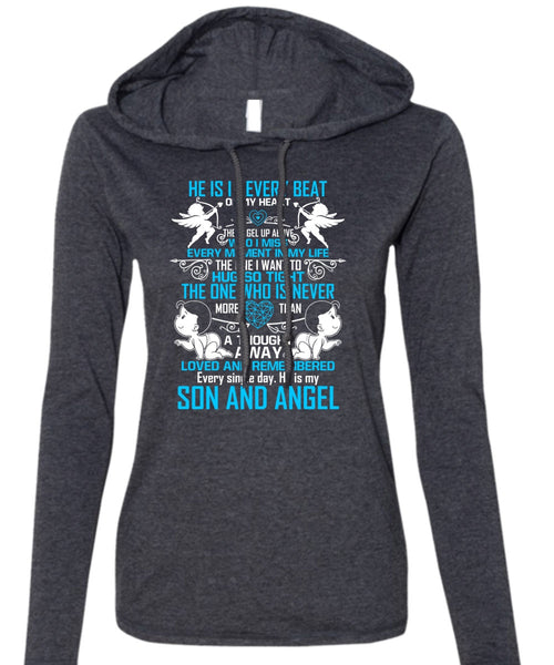 Beat Of My Heart T Shirt, Son And Angel T Shirt (Anvil Ladies Ringspun Hooded)