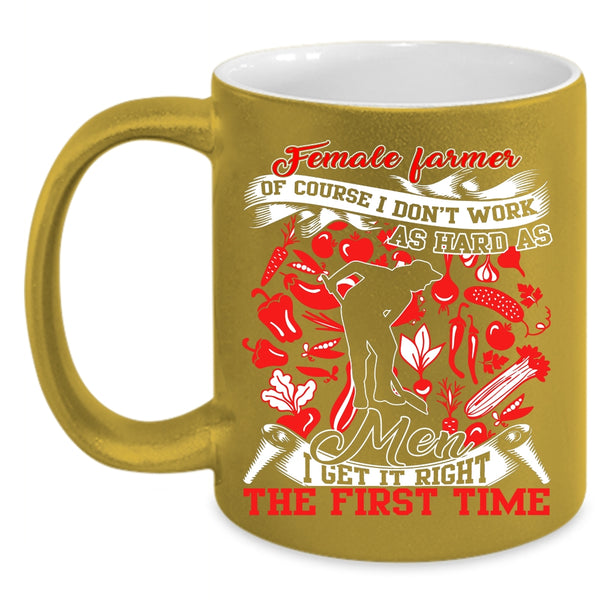Female Farmer Coffee Mug, Cute Gift For Mom Coffee Cup