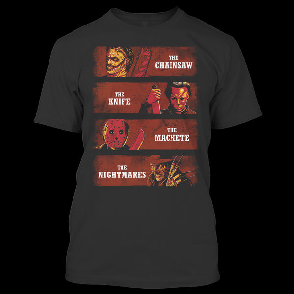 A black t-shirt with the shopify logo