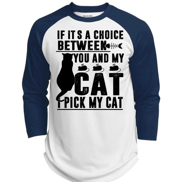 Between You And My Cat T Shirt, I Pick My Cat T Shirt, Awesome T-Shirts  (Polyester Game Baseball Jersey)
