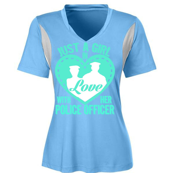 Just A Girl In Love With Her Police Officer T Shirt, I Love Police T Shirt, Awesome T-Shirts