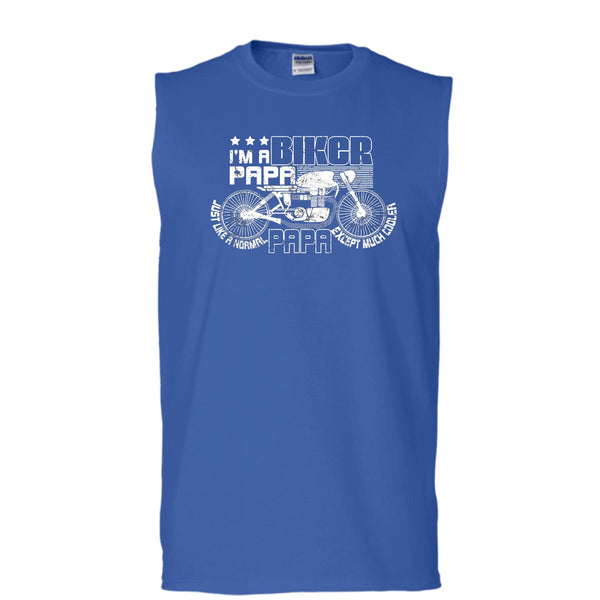 I'm A Biker Papa T Shirt, Papa Except Much Cooler Tank Top (Men's Cotton Sleeveless)