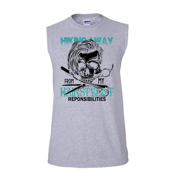 Hiking Away T Shirt, Coolest Hair Stylist Tank Top (Men's Cotton Sleeveless)
