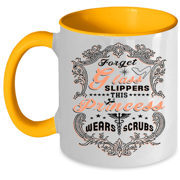 Cute Nurses Coffee Mug, This Princess Wears Scrubs Accent Mug