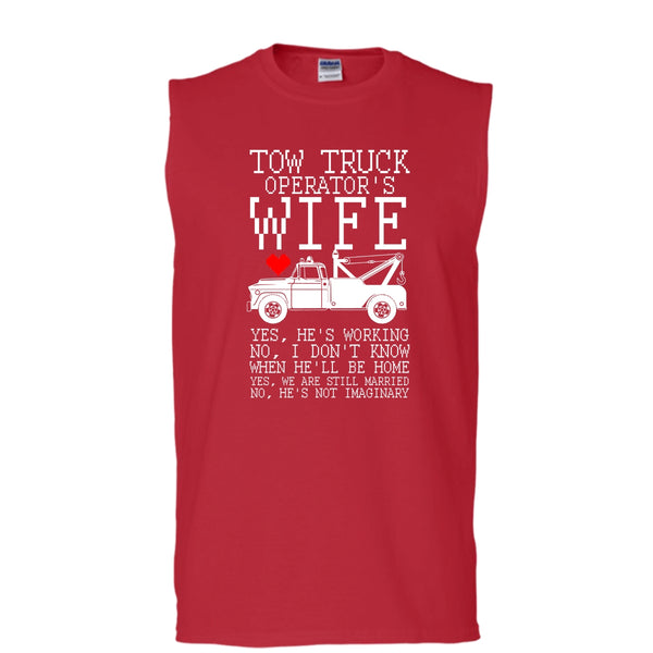 Tow Truck Operator's Wife T Shirt, I'm A Truck Operator's Wife T Shirt, Cool T Shirt (Men's Cotton Sleeveless)