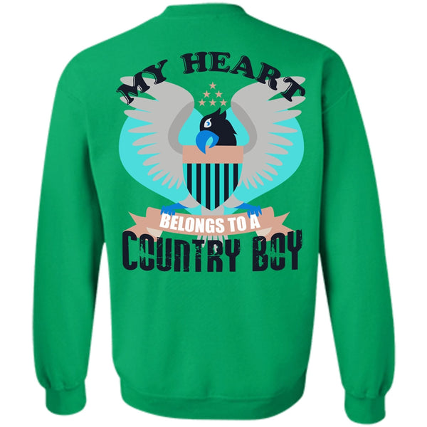 I Love Veteran T Shirt, My Heart Belongs To A Country Boy Sweatshirt