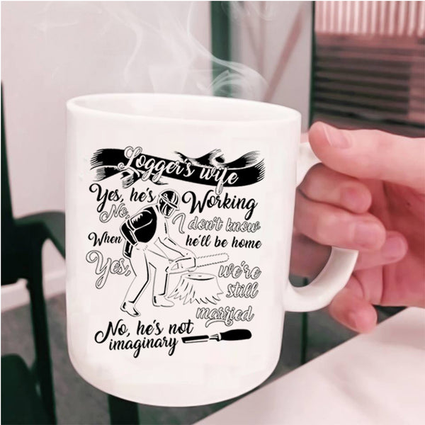 Cool Just Married Coffee Mug, Logger's Wife Cup