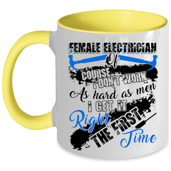 Cute Electrician Coffee Mug, Female Electrician Accent Mug