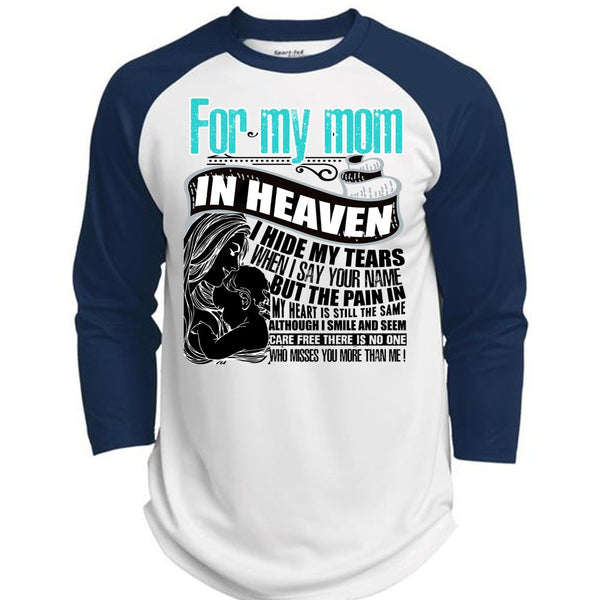 For My Mom In Heaven T Shirt, I Love Mom T Shirt, Awesome T-Shirts  (Polyester Game Baseball Jersey)