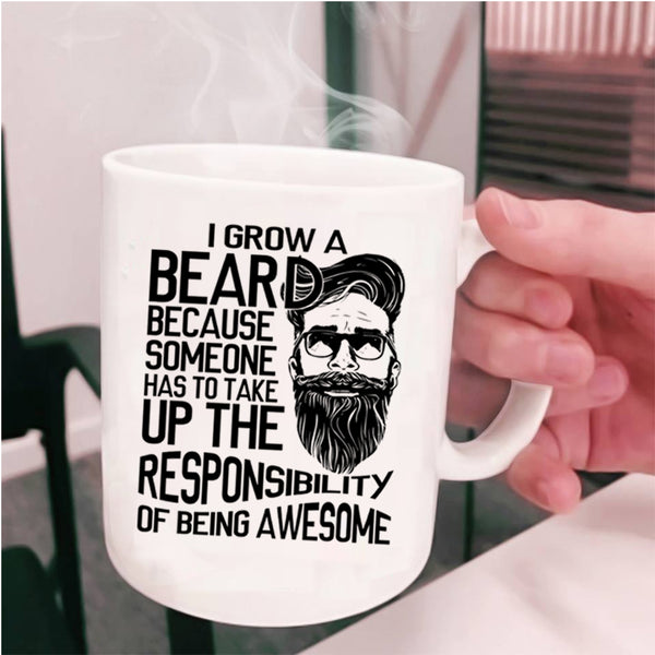 Best Gift For Bearded Men Coffee Mug, I Grow Beard Cup