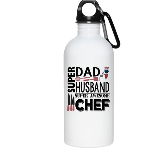 Dad And Husband 20 oz Stainless Steel Bottle,Awesome Chef Outdoor Sports Water Bottle
