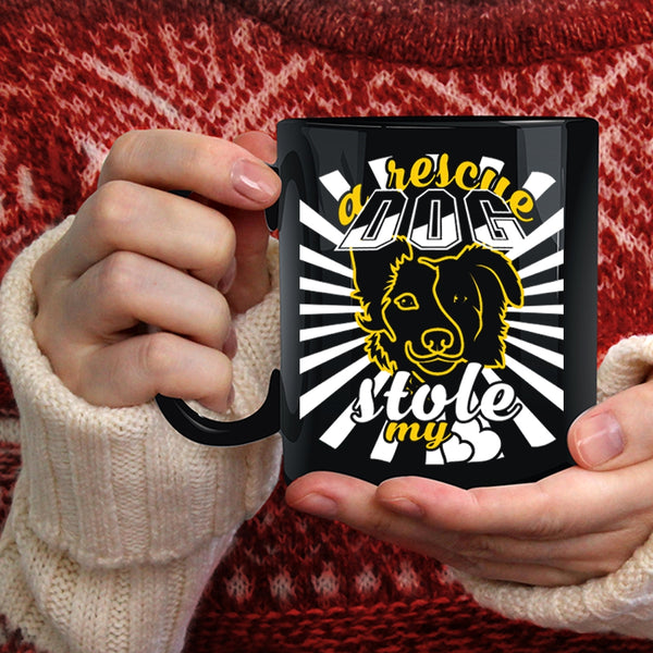 A Rescue Dog Stole My Heart Coffee Mug, I Love Dogs Coffee Cup