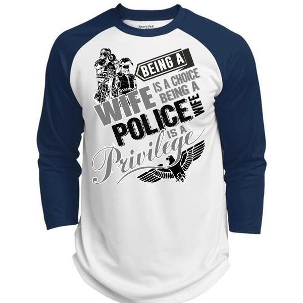 Being A Wife Is A Choice T Shirt, I Love Police T Shirt, Awesome T-Shirts  (Polyester Game Baseball Jersey)