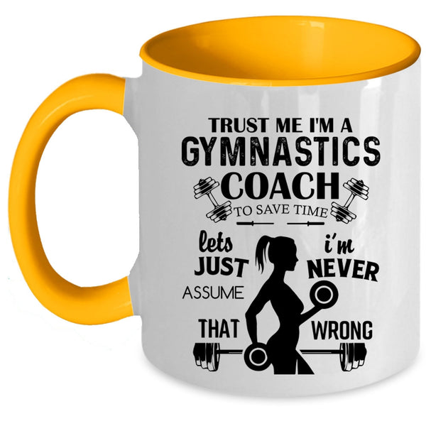 Best Gift For Gymnast Coffee Mug, I'm A Gymnastics Coach Accent Mug