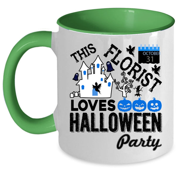 Cute Florist Coffee Mug, This Florist Loves Halloween Party Accent Mug