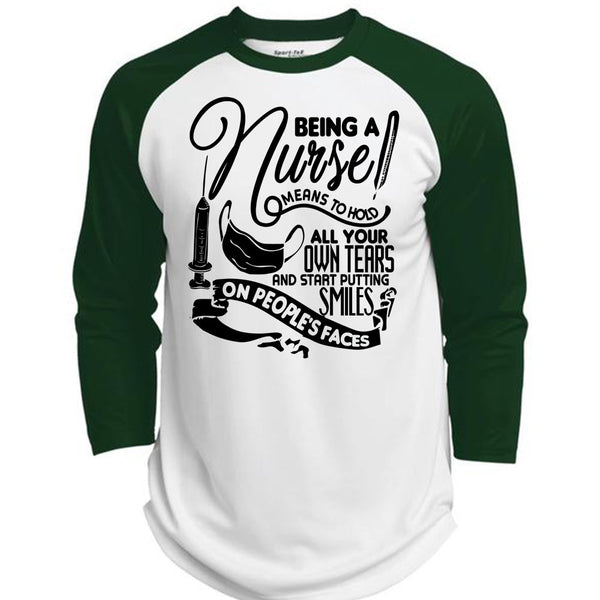 Being A Nurse Means To Hold T Shirt, I Love Nursing T Shirt, Awesome T-Shirts  (Polyester Game Baseball Jersey)