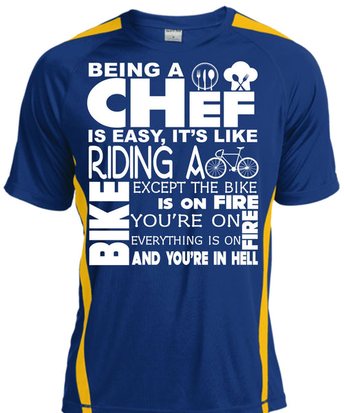 Being A Chef Is Easy T Shirt, It's Like Riding A Except The Bike Is On Fire T Shirt