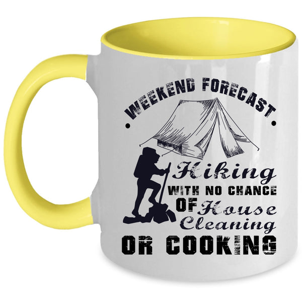 Outdoor Coffee Mug, Weekend Forecast Hiking Accent Mug