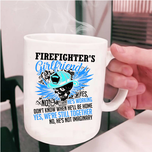 Cool Couple Coffee Mug, Firefighter's Girlfriend Cup
