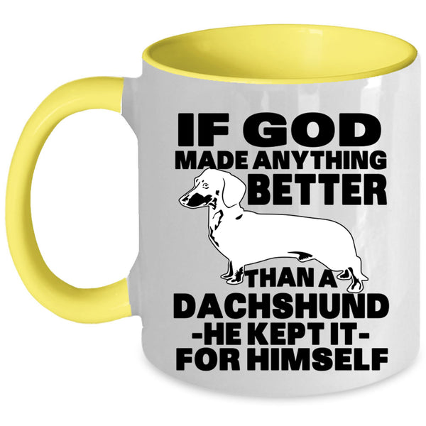 Gift For Dog Lovers Coffee Mug, Cute Dachshund Accent Mug