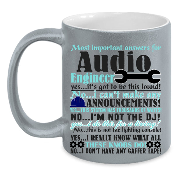 Best Gift For Engineers Coffee Mug, Audio Engineer Accent Mug
