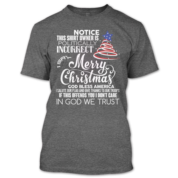 Merry Christmas T Shirt, God Bless American T Shirt