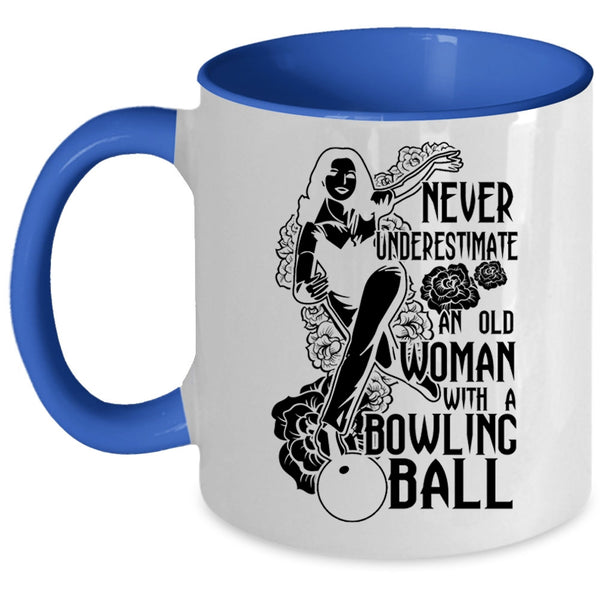 Cool Grandma Coffee Mug, An Old Woman With A Bowling Ball Accent Mug
