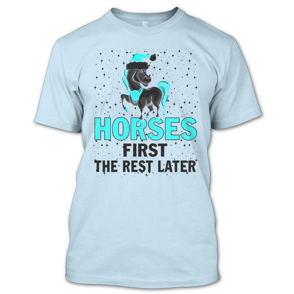 Horses First The Rest Later T Shirt, Equestrian Merry Christmas T Shirt