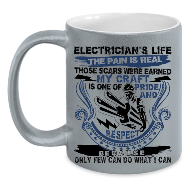 Cool Gift For Electricians Coffee Mug, Electrician's Life Accent Mug