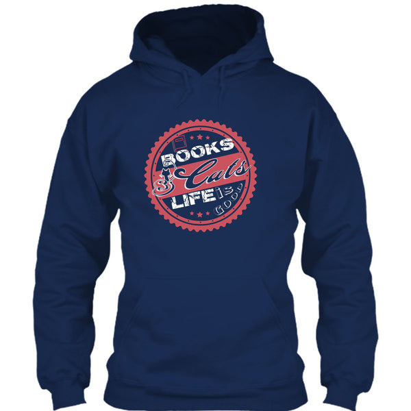 Books & Cat Life Is Good T Shirt, I Love Reading Book T Shirt