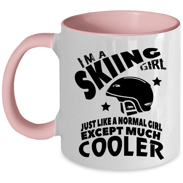 Cool Gift For Skiing Girl Coffee Mug, I'm A Skiing Girl Accent Mug