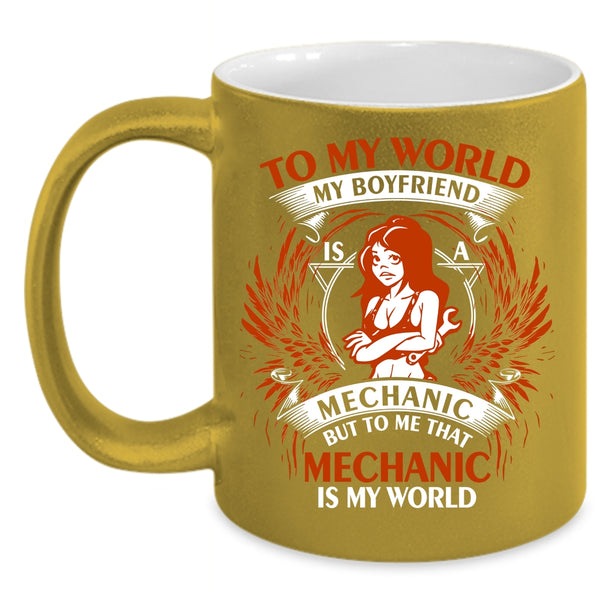 My Boyfriend Is A Mechanic Coffee Mug, Cool Couple Coffee Cup