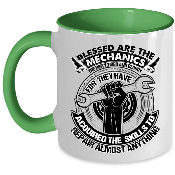 Awesome Mechanics Coffee Mug, Blessed Are The Mechanics Accent Mug