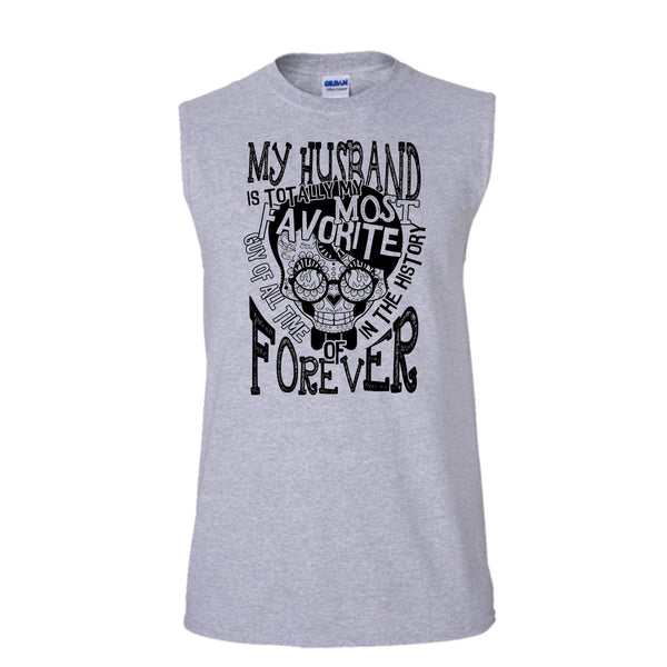 My Husband T Shirt, Gift For Wife T Shirt, Awesome t-shirts (Men's Cotton Sleeveless)
