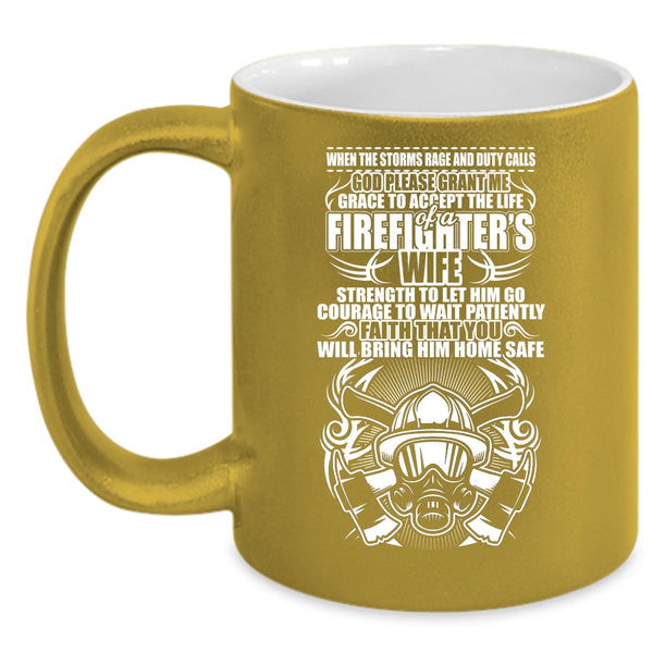 Firefighter's Wife Coffee Mug, Funny Gift For My Wife Coffee Cup