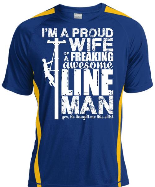 I'm A Proud Wife T Shirt, Awesome Lineman T Shirt, Cool Shirt