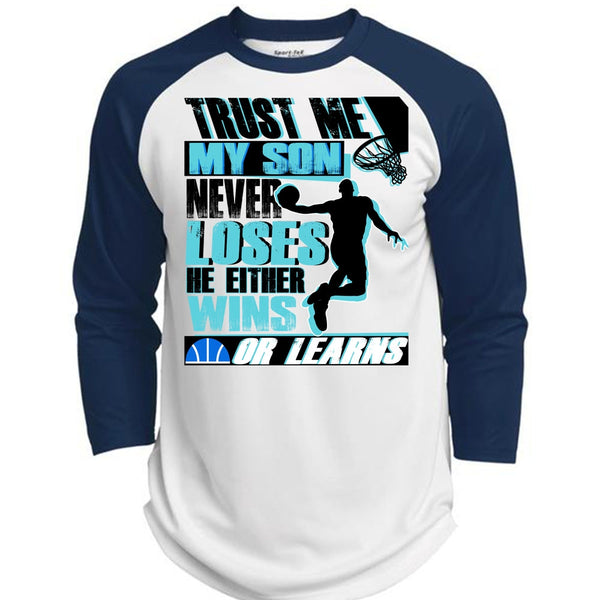 My Son Never Loses T Shirt, I Love Basketball T Shirt, Awesome T-Shirts  (Polyester Game Baseball Jersey)