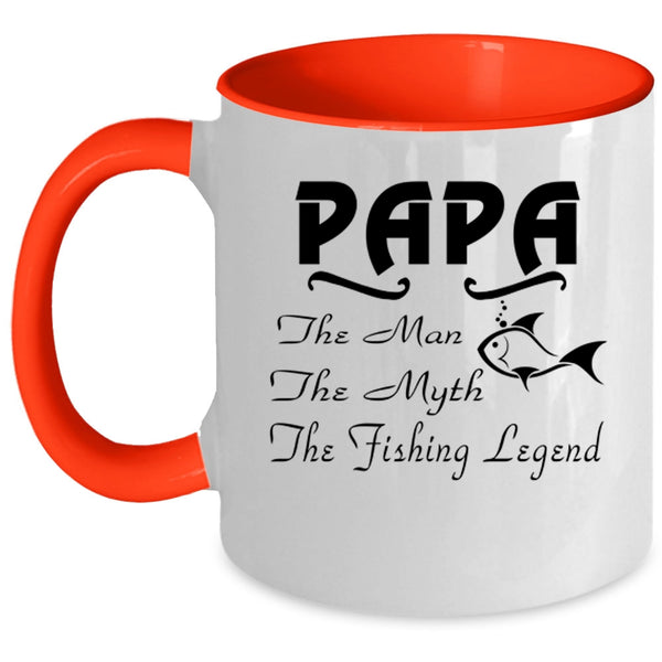 The Man The Fishing Legend Coffee Mug, Papa Accent Mug
