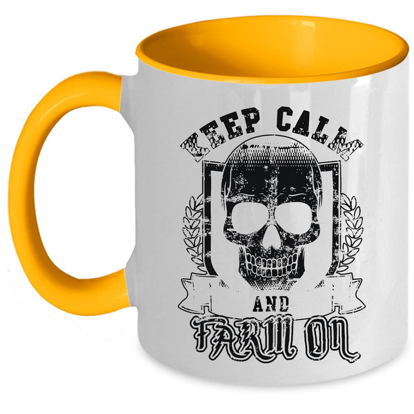 Awesome Farmers Coffee Mug, Keep Calm And Farm On Accent Mug
