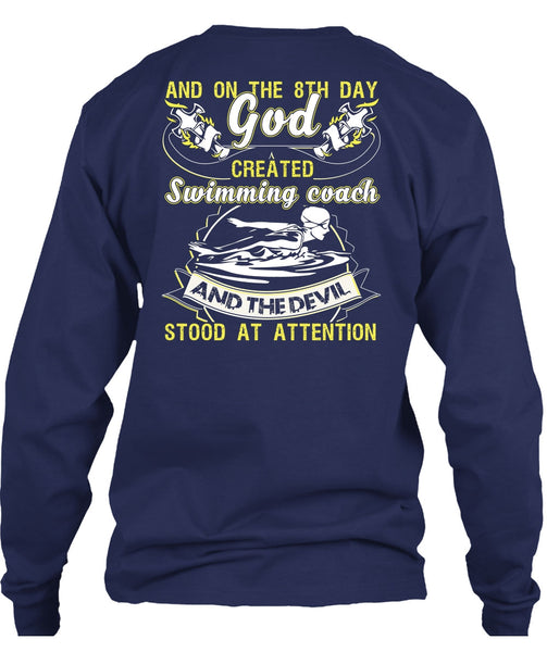 God Created Swimming Coach T Shirt, Being A Swimmer T Shirt