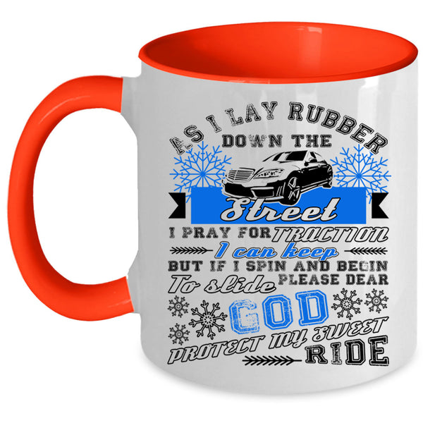 God Protect My Sweet Ride Coffee Mug, I Pray For Traction Accent Mug