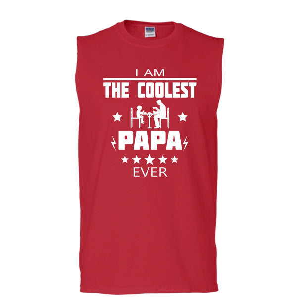 I Am The Coolest Papa Ever Shirt, Father's Day Shirt (Men's Cotton Sleeveless)