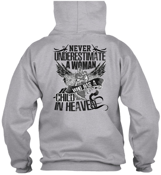 Woman Who Has A Child In Heaven T Shirt, I Love Mom T Shirt