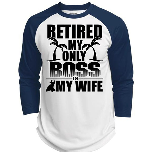 Retired My Only Boss Is My Wife T Shirt, I Love Husband T Shirt, Awesome T-Shirts  (Polyester Game Baseball Jersey)