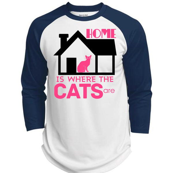 Home Is Where The Cats T Shirt, I Love My Cat T Shirt  (Polyester Game Baseball Jersey)