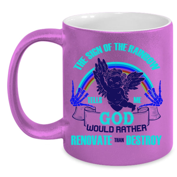 Cool Rainbow Coffee Mug, The Sign Of The Rainbow Accent Mug